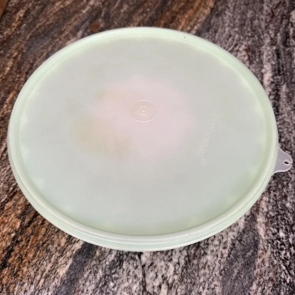 Vintage TUPPERWARE Jadeite Mint Green Jello Mold Ice Ring Jel-n-serve 3 Pc #1202